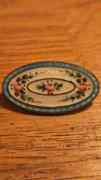 Art Nouveau Broche Pastelblauw Bloem Emaille, Ophalen of Verzenden