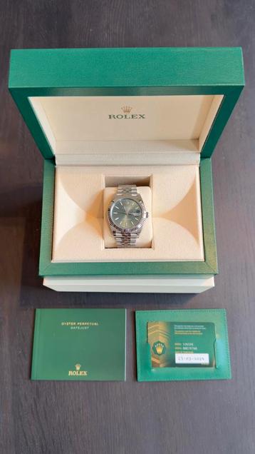 Rolex Datejust 41 - Mint Green Dial - Jubilee | Full Set NL beschikbaar voor biedingen