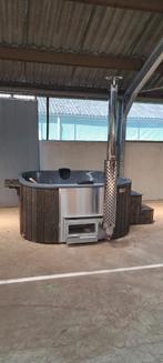 Hot tub/spa met houtkachel, 12 jets, LED lamp en isolatie, Ophalen, Trap, Nieuw, Wellnessandgarden