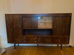 Vintage buffetkast jaren 60/70, Huis en Inrichting, Kasten | Buffetkasten, Ophalen, Jaren 60/70 mid century, Glas, Zo goed als nieuw