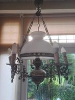 Brocante hanglamp (olielamp, electrisch gemaakt), Huis en Inrichting, Lampen | Hanglampen, Ophalen, Gebruikt, Minder dan 50 cm