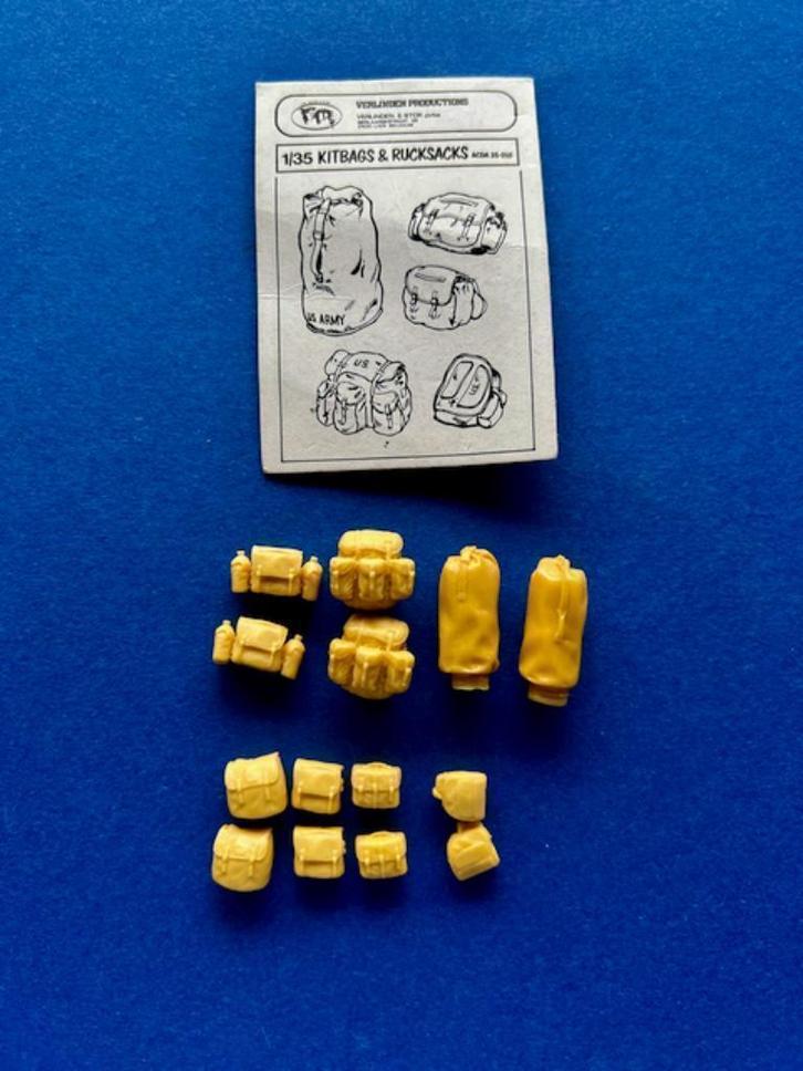Verlinden	acda35-010	Kitbags & rucksacks	1/35, Hobby en Vrije tijd, Modelbouw | Figuren en Diorama's, Nieuw, 1:35 tot 1:50, Ophalen of Verzenden
