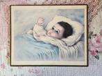 Brocante baby prent, Ophalen of Verzenden