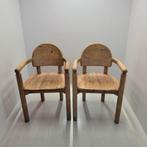 Set  ( 2) Rainer Daumiller stoelen met Leuning vintage, Huis en Inrichting, Ophalen of Verzenden, Gebruikt, Bruin, Twee
