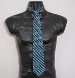 Hand made stropdas met dessin van 100% zijde van M.C. Escher, Verzenden, Zo goed als nieuw, Blauw, Met patroon