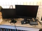 2x HP Monitoren + Docking Station, Computers en Software, Monitoren, Ophalen, Gebruikt, In hoogte verstelbaar, Full HD