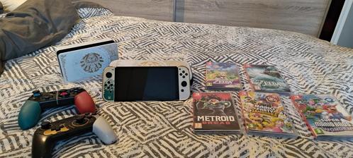 Nintendo Switch Oled Zelda edition, Spelcomputers en Games, Spelcomputers | Nintendo Switch, Zo goed als nieuw, Switch OLED, Met 1 controller