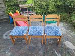 Vintage grenen eetkamer stoelen 3, Huis en Inrichting, Stoelen, Ophalen, Gebruikt, Bruin