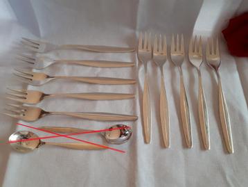 WMF verzilverd 90 model Florenz | set van 11 fruitvorkjes  beschikbaar voor biedingen
