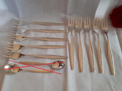 WMF verzilverd 90 model Florenz | set van 11 fruitvorkjes, Antiek en Kunst, Antiek | Bestek, Verzenden