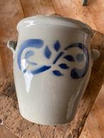 Antieke Aardewerk Bloempot met Blauwe Decoratie, Antiek en Kunst, Antiek | Keramiek en Aardewerk, Ophalen of Verzenden