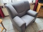ZGAN Fauteuils Licht grijs echt leer, Ophalen, Zo goed als nieuw, 50 tot 75 cm, Leer
