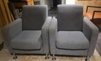 2 Grijze Fauteuils - Comfortabel en Stijlvol, Ophalen, Gebruikt, 75 tot 100 cm, Metaal