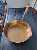 Vintage Koperen Koekenpan met Rotan Handvat, Ophalen of Verzenden
