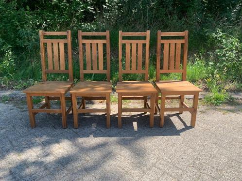 Eetkamerstoelen | grenen | made in Mexico, Huis en Inrichting, Stoelen, Gebruikt, Vier, Hout, Bruin, Ophalen