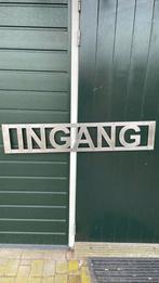 Rvs text bord, Ophalen, Zo goed als nieuw