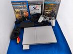 PlayStation 2 Slim met 3 spellen en 1 controller en voeding, Met games, Ophalen of Verzenden, Zo goed als nieuw, Met 1 controller