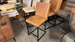 6 stuks barstoelen microleder cognac. Zithoogte 65 cm, Ophalen, 5 krukken of meer, Met voetsteun, 60 tot 90 cm