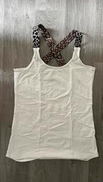 Witte kruisband top met panterprint, Verzenden, Wit, Zo goed als nieuw, Maat 36 (S)
