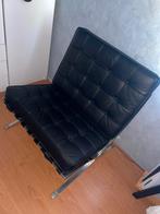 Zwarte leren stoel, Huis en Inrichting, Stoelen, Ophalen of Verzenden, Zo goed als nieuw, Zwart, Eén