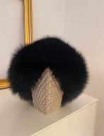 Prachtige vossenbont hoofdband zwart, Verzenden, Zo goed als nieuw, One size fits all