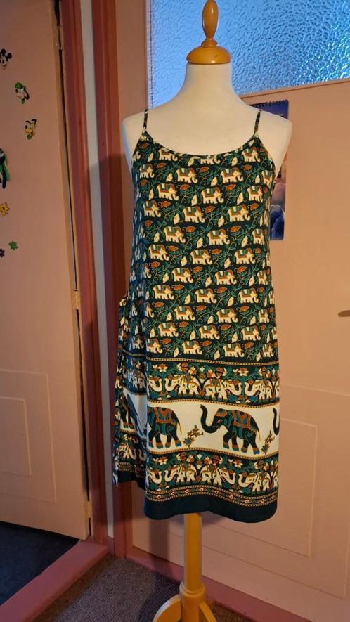 Luchtig zomerjurkje olifanten print. mt 36/38 10,00, Kleding | Dames, Jurken, Zo goed als nieuw, Maat 36 (S), Onder de knie, Ophalen of Verzenden