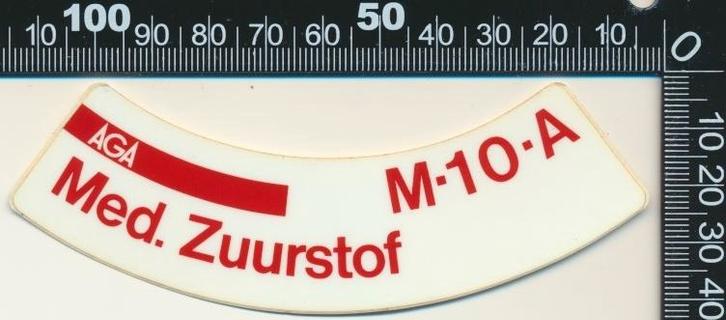 Sticker: Aga - Med Zuurstof - M-10-A, Verzamelen, Stickers, Zo goed als nieuw, Bedrijf of Vereniging, Ophalen of Verzenden