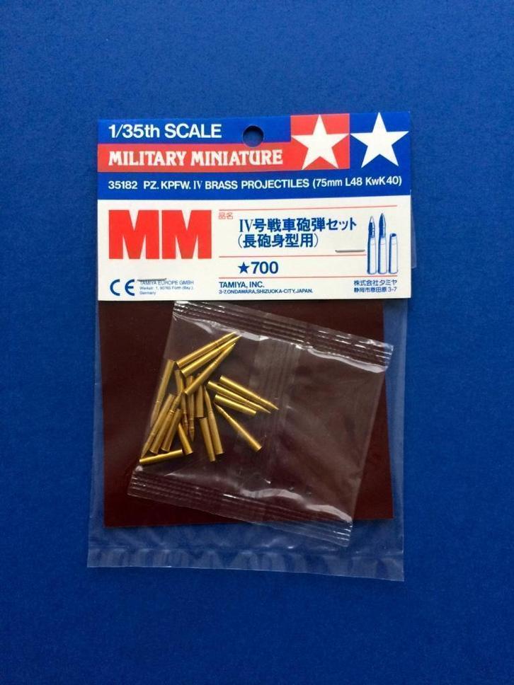 TAMIYA 35182 PanzerKampfwagen IV Brass 75mm Projectiles 1/35, Hobby en Vrije tijd, Modelbouw | Figuren en Diorama's, Nieuw, 1:35 tot 1:50
