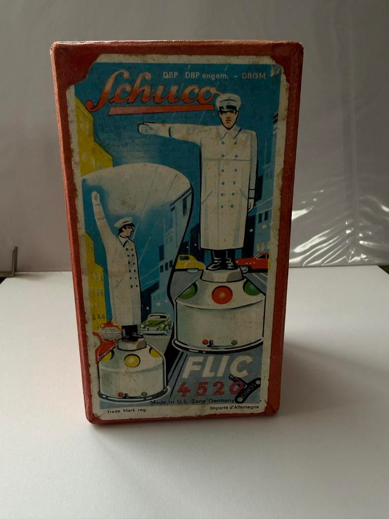 Schuco Flic 4520 Verkeersagent met Doos - Jaren '50, Antiek en Kunst, Antiek | Speelgoed, Ophalen of Verzenden