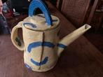 Handgemaakte Keramische Theepot/Koffiepot  Geel/Blauw, Antiek en Kunst, Ophalen of Verzenden