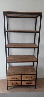 Hele mooie massief houten/stalen vintage kast, Ophalen, 50 tot 100 cm, Zo goed als nieuw, Met lade(s)