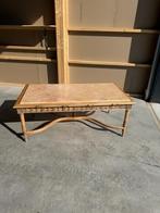 bruine salontafel met marmeren blad tekoop!, Ophalen, Gebruikt, 50 tot 100 cm, 50 tot 75 cm