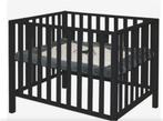 Baby Dump TWF zwarte Box Fleur 98x80, Kinderen en Baby's, Boxen, Ophalen of Verzenden, Zo goed als nieuw, Rechthoekig, In hoogte verstelbaar