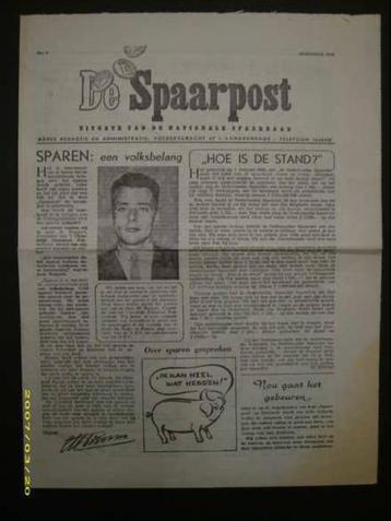 gezocht oud tijdschrift de spaarpost promotie spaarbank 1949 beschikbaar voor biedingen