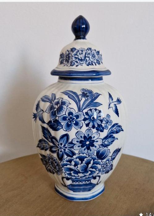 Delfts Blauw Vaas met Deksel, Antiek en Kunst, Antiek | Vazen, Ophalen of Verzenden