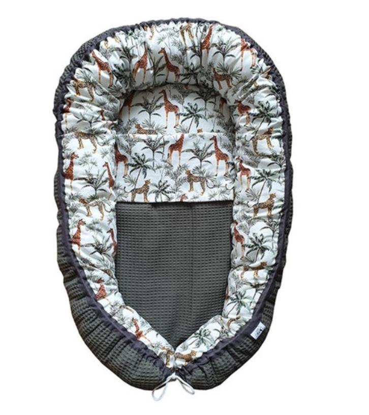 Babynestje Jungle Getekend Grijs met Deken Little Dreamzzz, Kinderen en Baby's, Babywiegjes en Ledikanten, Nieuw, Overige typen