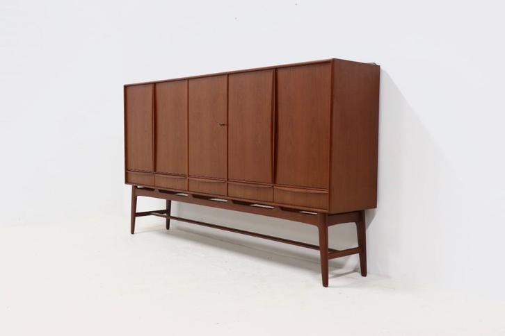Vintage Highboard Deens Design Svend Aage Madsen Jaren 50 60, Huis en Inrichting, Kasten | Wandmeubels, Gebruikt, Teakhout, Ophalen