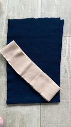 Boordstof donkerblauw en beige, Hobby en Vrije tijd, Stoffen en Lappen, 120 cm of meer, Beige, Ophalen of Verzenden, Zo goed als nieuw