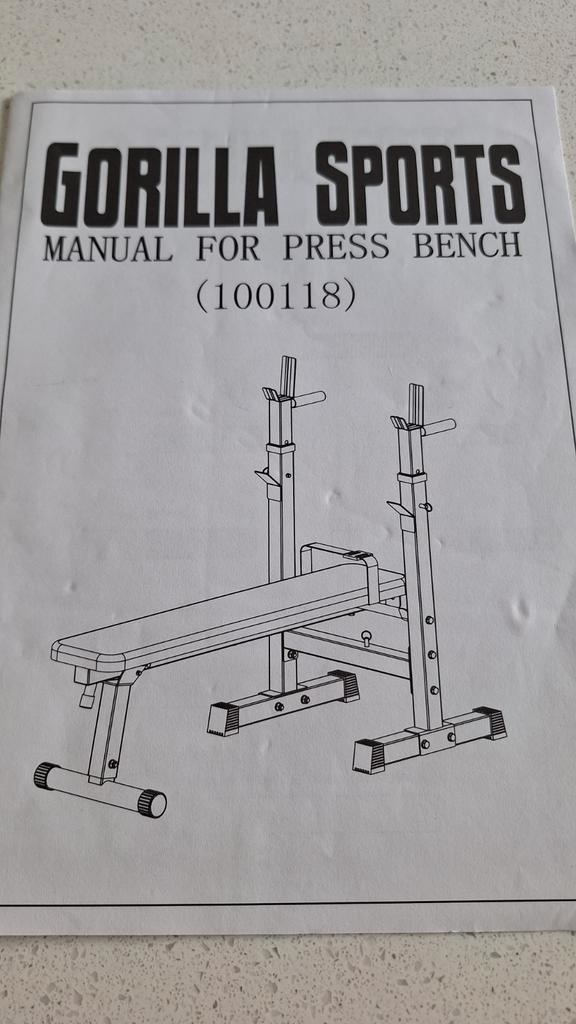 Gorilla sports press  bank en een EZ weight bar., Sport en Fitness, Fitnessapparatuur, Zo goed als nieuw, Krachtstation, Metaal