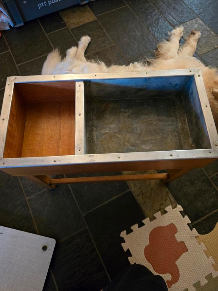 Oude houten Klei Tafel - Montessori Stijl, Huis en Inrichting, Tafelonderdelen, Gebruikt, Tafelblad, 50 tot 100 cm, 50 tot 100 cm