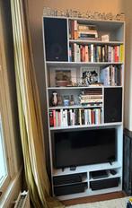 Tweedelig handgemaakte houten boekenkast, Huis en Inrichting, Ophalen, Met plank(en), Gebruikt, 100 tot 150 cm