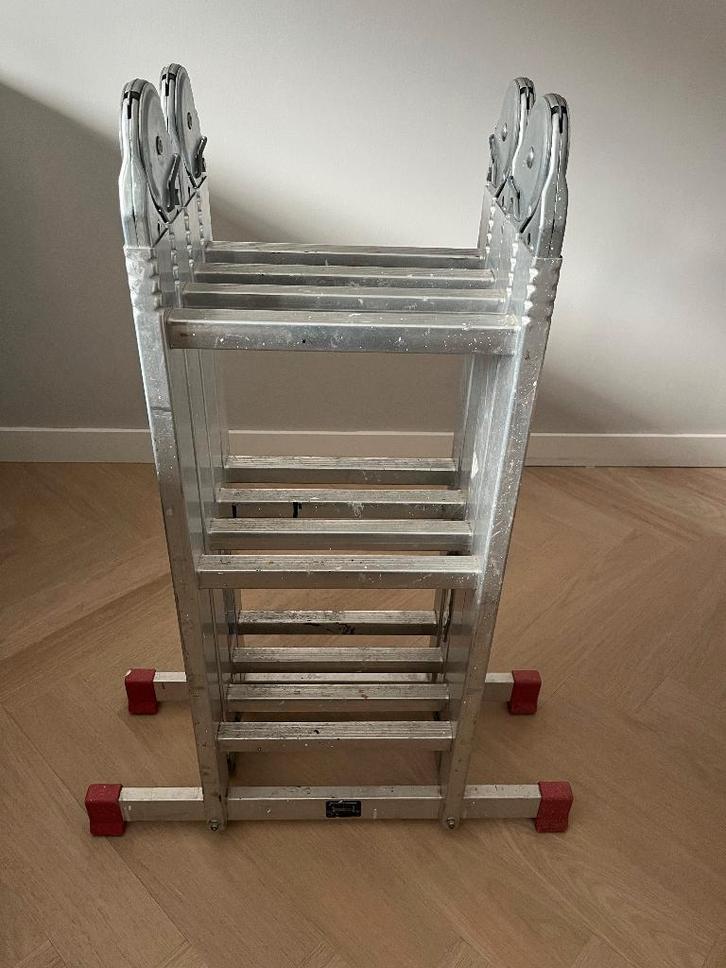 Multi-functionele vouwladder 4x3, Doe-het-zelf en Verbouw, Ladders en Trappen, Gebruikt, Ladder, 2 tot 4 meter, Opvouwbaar of Inschuifbaar