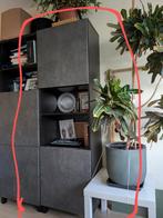 Besta Opberger kast met deuren, zwartbruin kergrijs beton, Huis en Inrichting, Kasten | Wandmeubels, Ophalen, Zo goed als nieuw