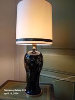 Vintage design Tafellamp zwart porseleinen met goud beschild, Minder dan 50 cm, Gebruikt, Ophalen of Verzenden