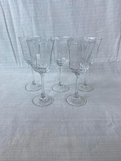 5x Vintage Luminarc France Octime wijnglazen, Antiek en Kunst, Antiek | Glas en Kristal, Ophalen of Verzenden