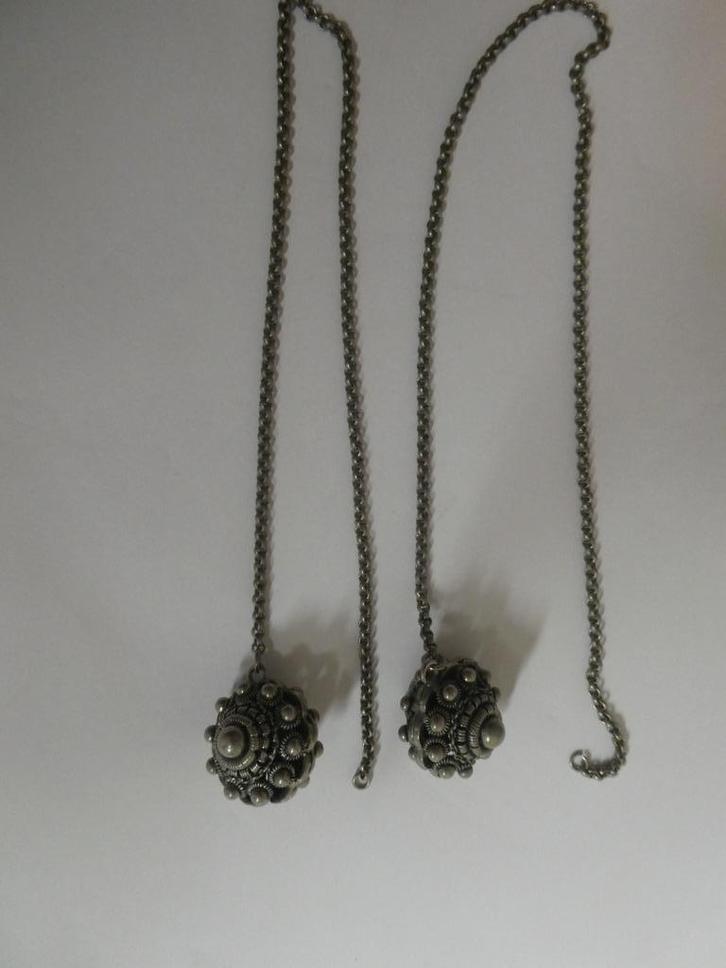 Alpaca dubbele Zeeuwse knoop Goes ketting Jasseron schakel, Sieraden, Tassen en Uiterlijk, Kettingen, Zo goed als nieuw, Zilver