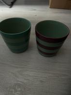 gestreepte bloempotjes, Rond, Binnen, Ophalen of Verzenden, Zo goed als nieuw