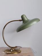 Vintage design bureaulamp groen metaal & koper – jaren 40, Antiek en Kunst, Antiek | Lampen, Ophalen of Verzenden