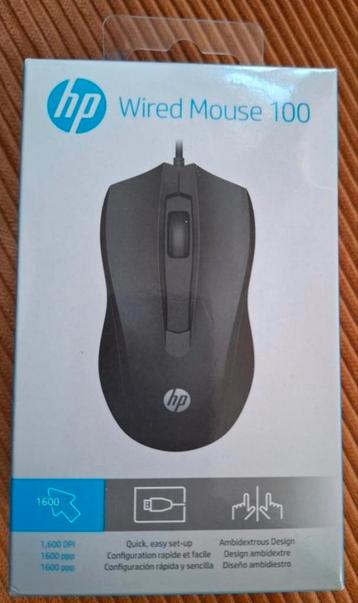 HP 100 muis met kabel nieuw, ongebruikt beschikbaar voor biedingen