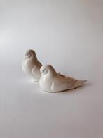 SET VAN 2 VINTAGE WIT KERAMIEKEN KANDELAARS | VOGEL, Huis en Inrichting, Woonaccessoires | Kandelaars en Kaarsen, Overige materialen